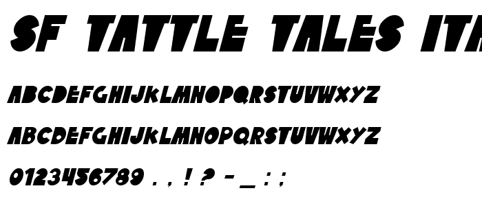 SF Tattle Tales Italic font
